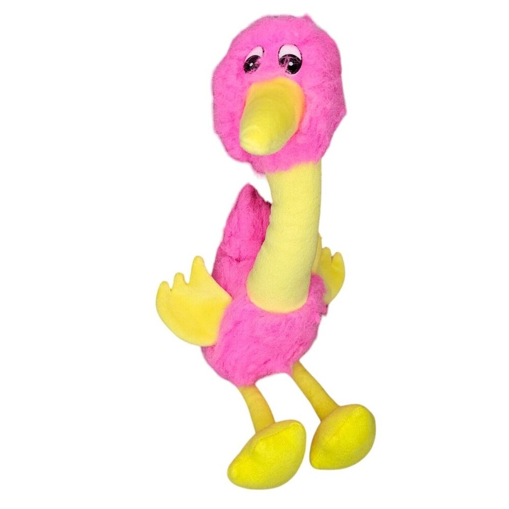Y2K Manley Toy Direct Pink Emu Ostrich Bird Plush Stuffed Animal Fuzzy 11"‎